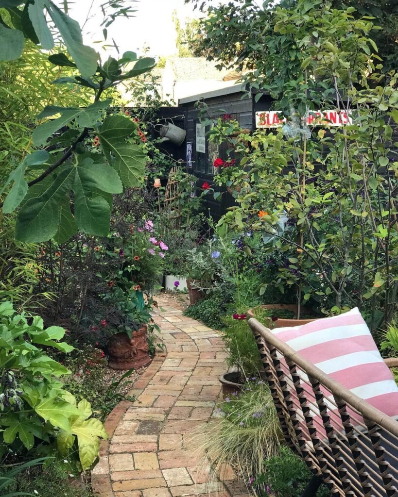 3. Cottage Garden Path with Brick Pavers