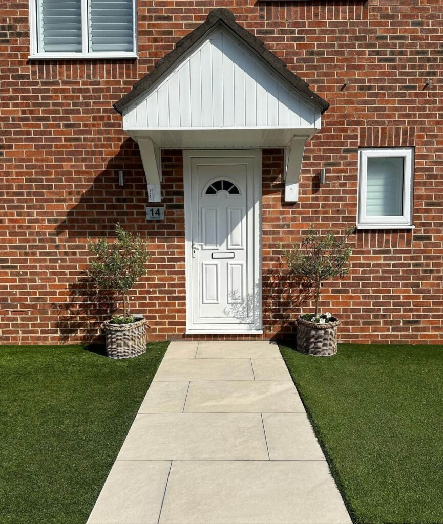 3. Minimalist Concrete on Modern Turf