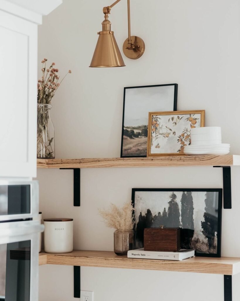 Functional and Artistic Gallery Wall Ideas with Shelves