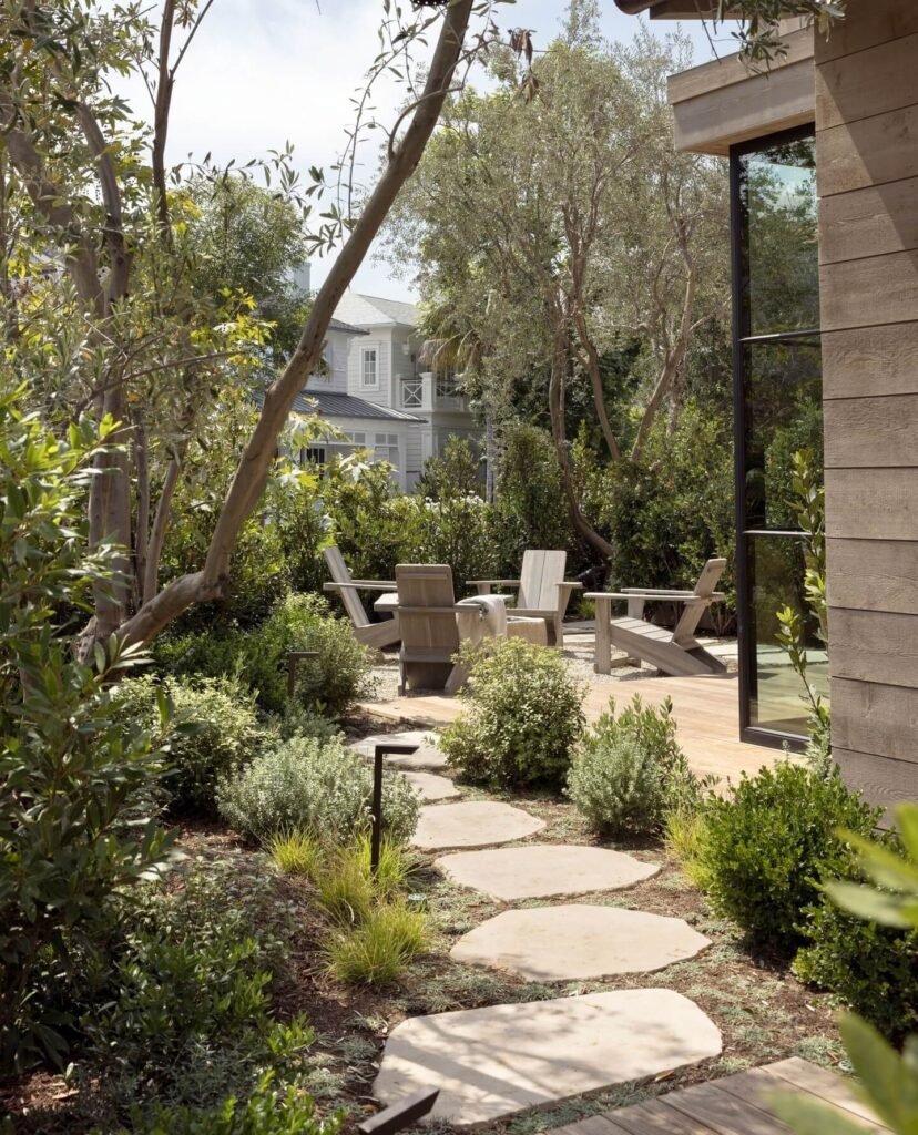 4. Modern Stepping Stone Path to an Outdoor Lounge