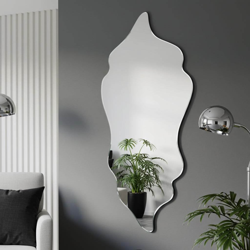 4. Organic Shaped Mirror for Artistic Flair