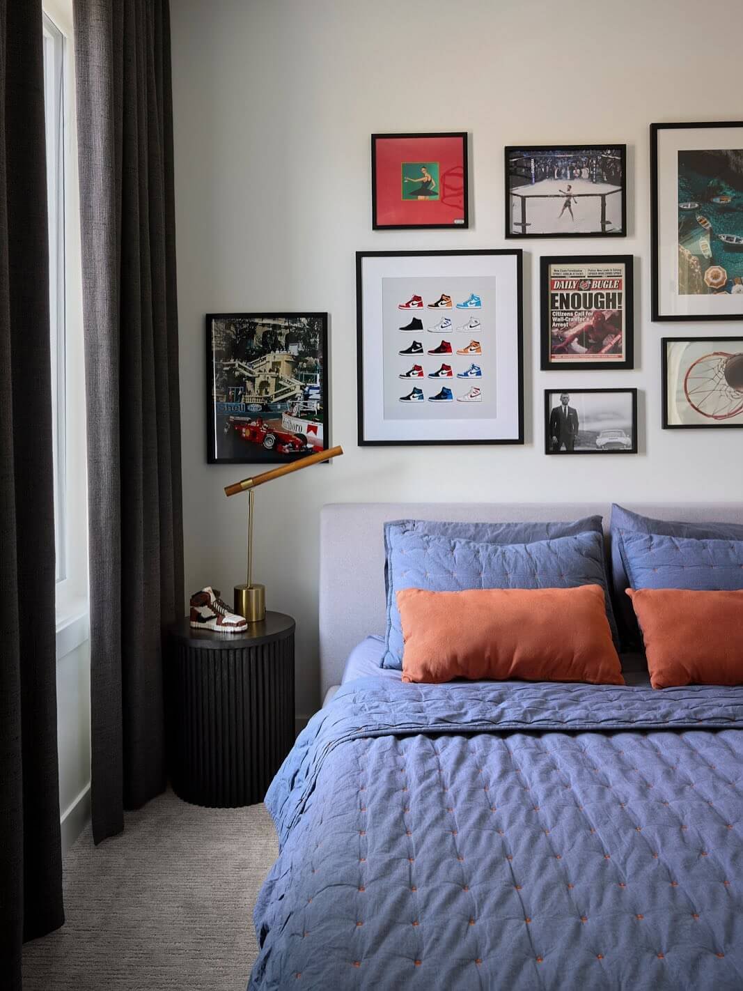 Eclectic Urban Vibe with Bedroom Gallery Wall