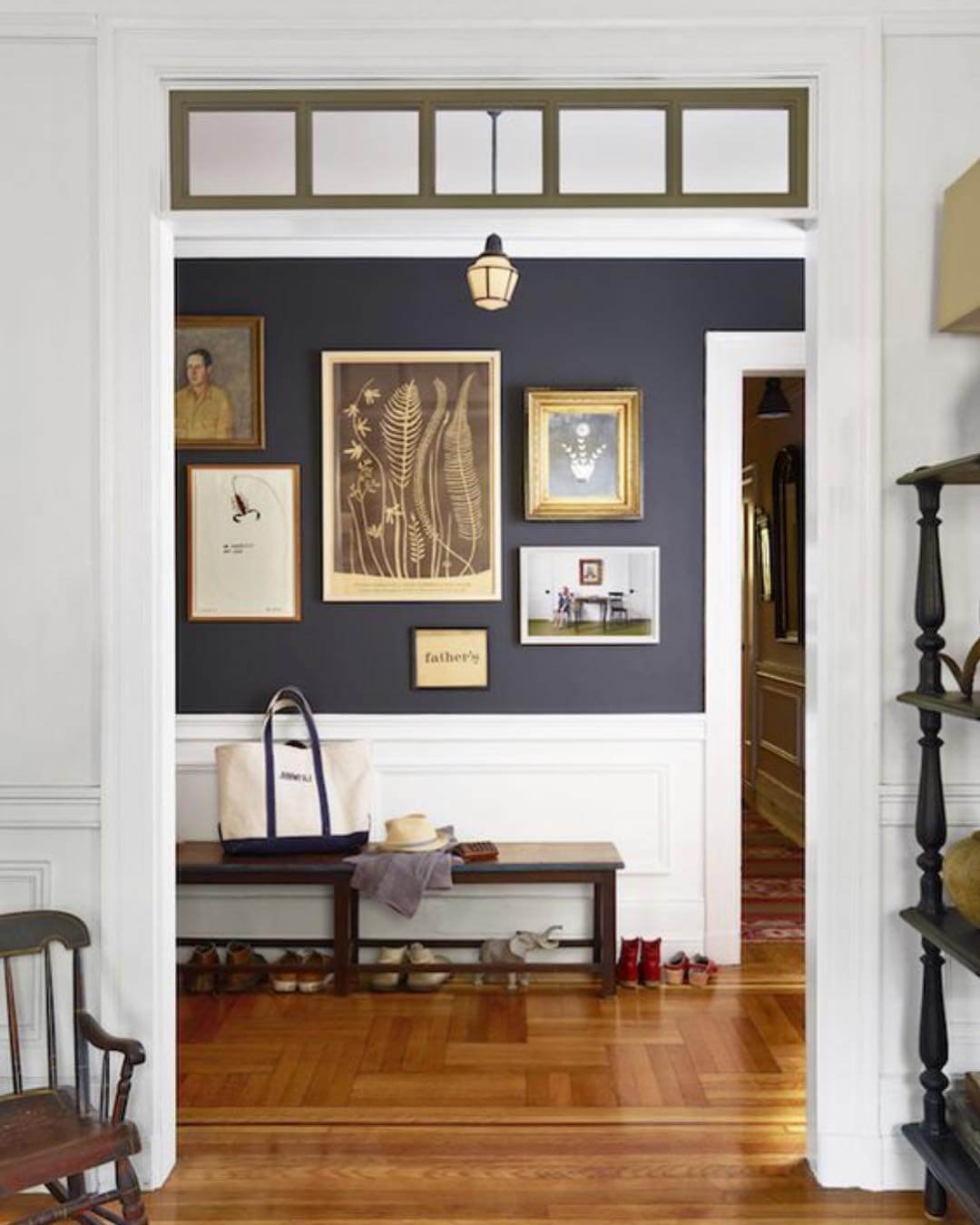 Sophisticated Dark Gallery Wall for Entryway Hallways