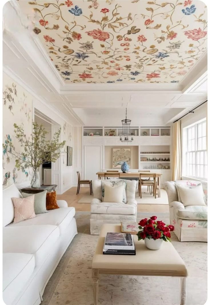 How to Make Your Home Aesthetic with Simple False Ceiling Designs: Tips & Tricks 27 - 2. Floral Fantasy