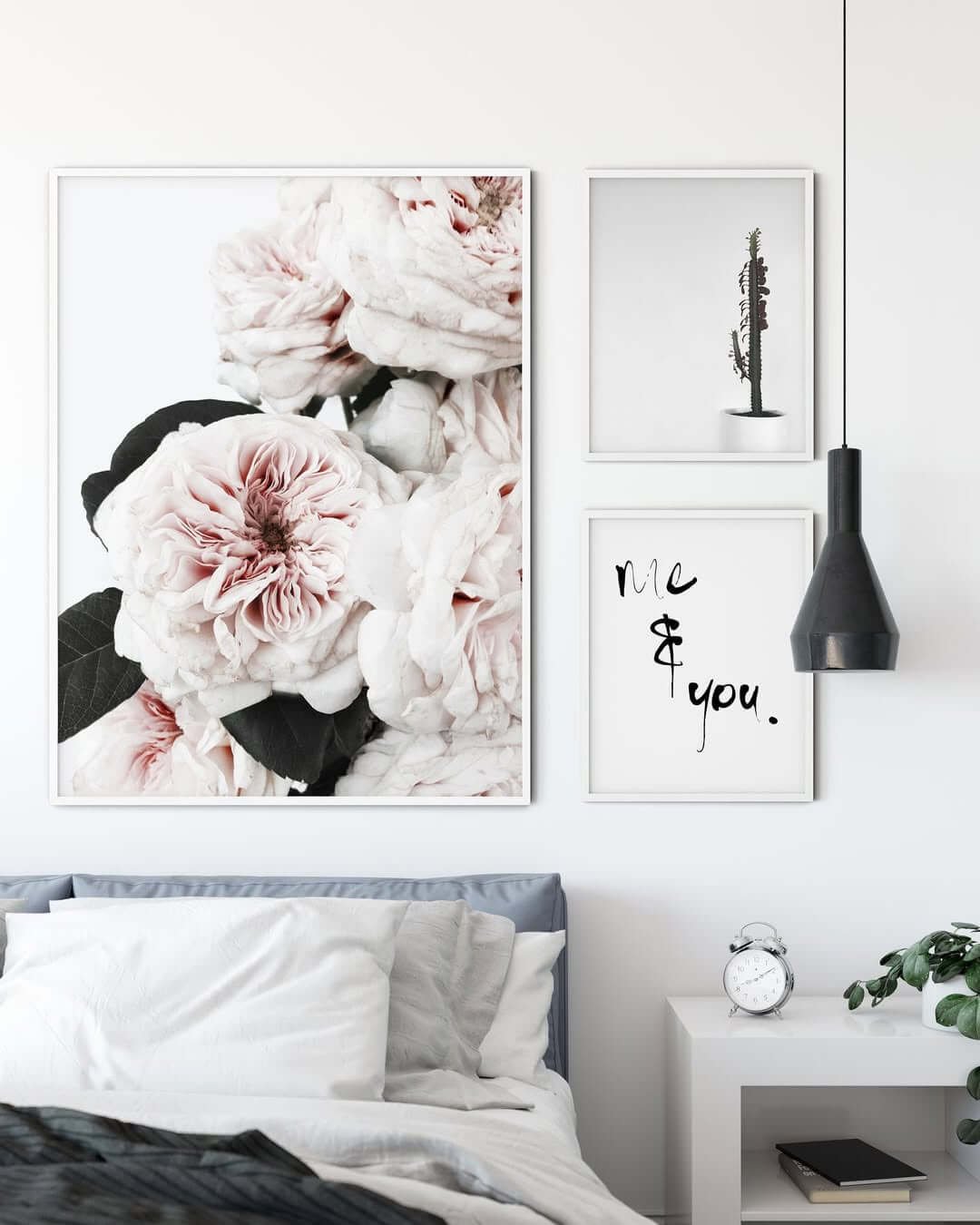 Romantic Minimalism with Bedroom Gallery Wall