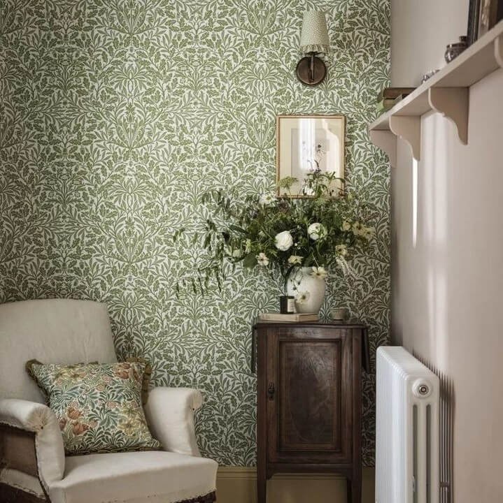 7. Use Botanical Wallpaper for Timeless Sophistication