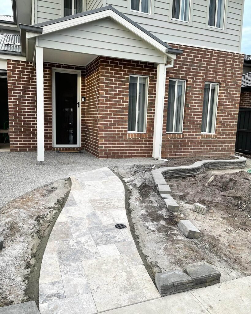 8. Natural Stone Pathway with Organic Curves