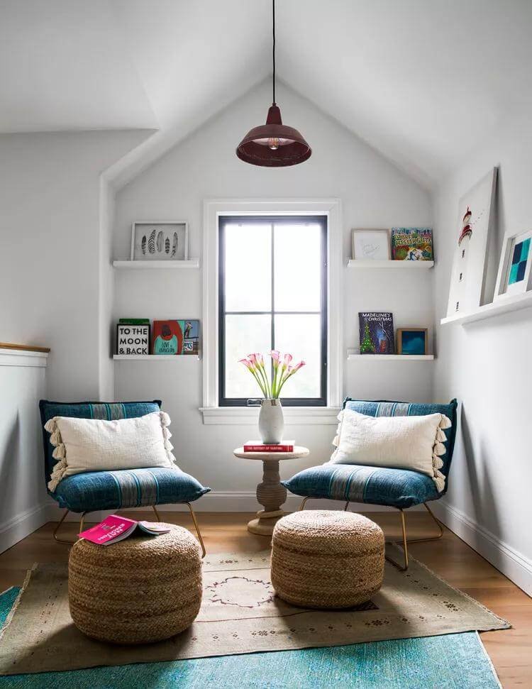 Symmetric Gallery Wall Ideas with Shelves