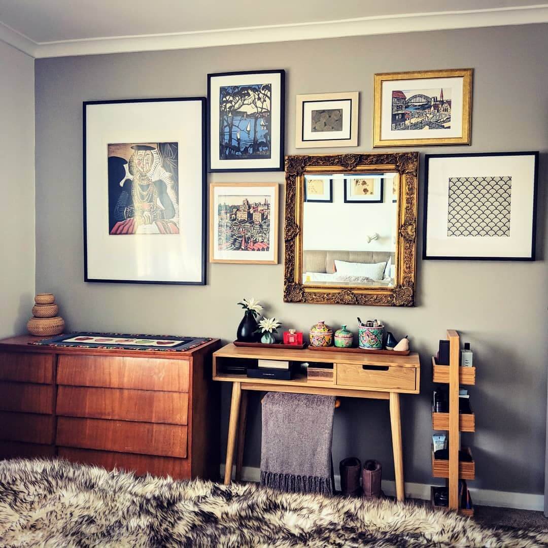 Eclectic Elegance with Bedroom Gallery Wall