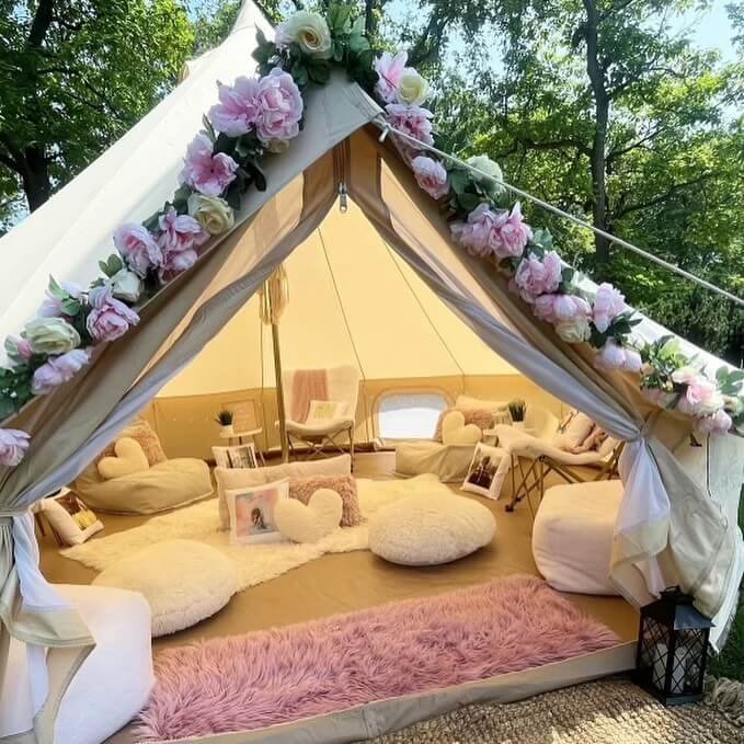 9. Host a Backyard Glamping Sleepover Party