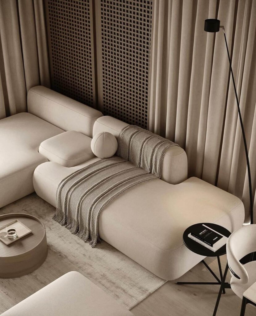 9. Soft Sculptural Seating for a Contemporary Cozy Vibe