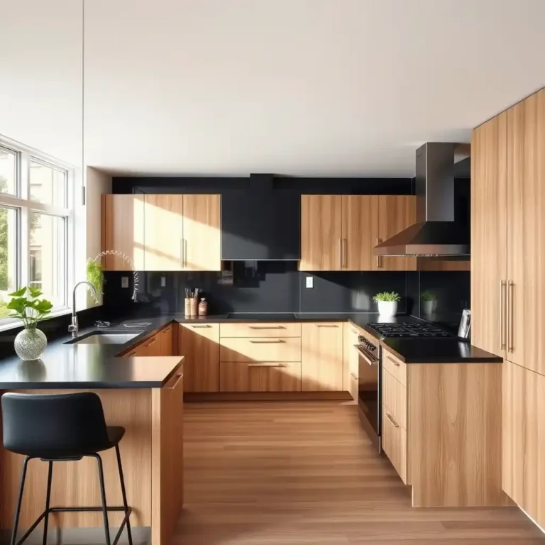 Black and Oak Kitchen Ideas