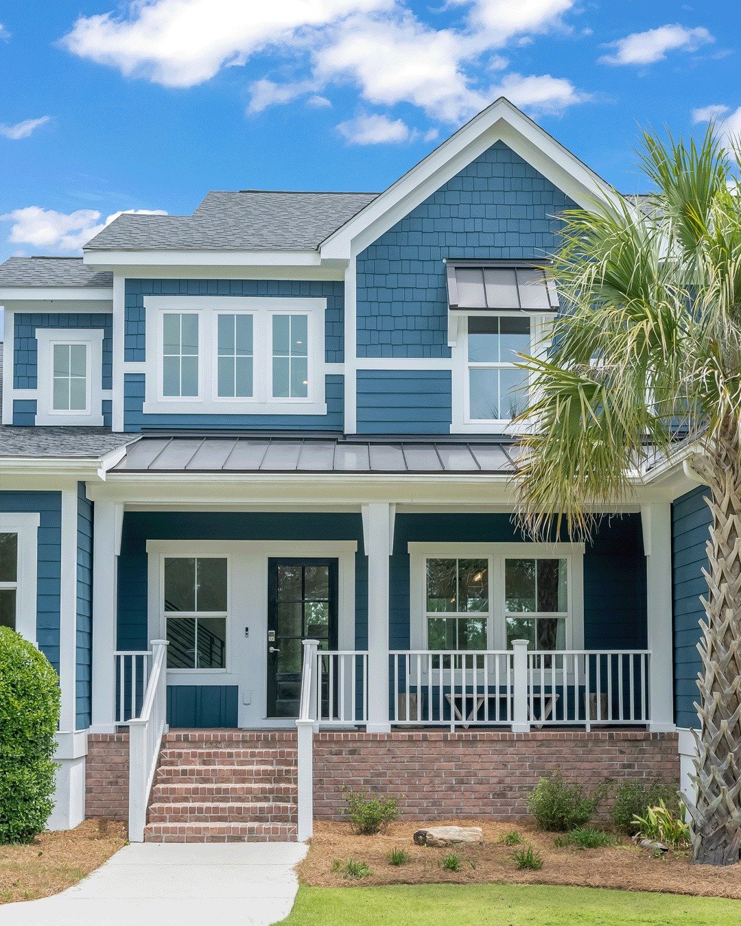 Blue Beach House Exteriors Coastal Gray-Blue