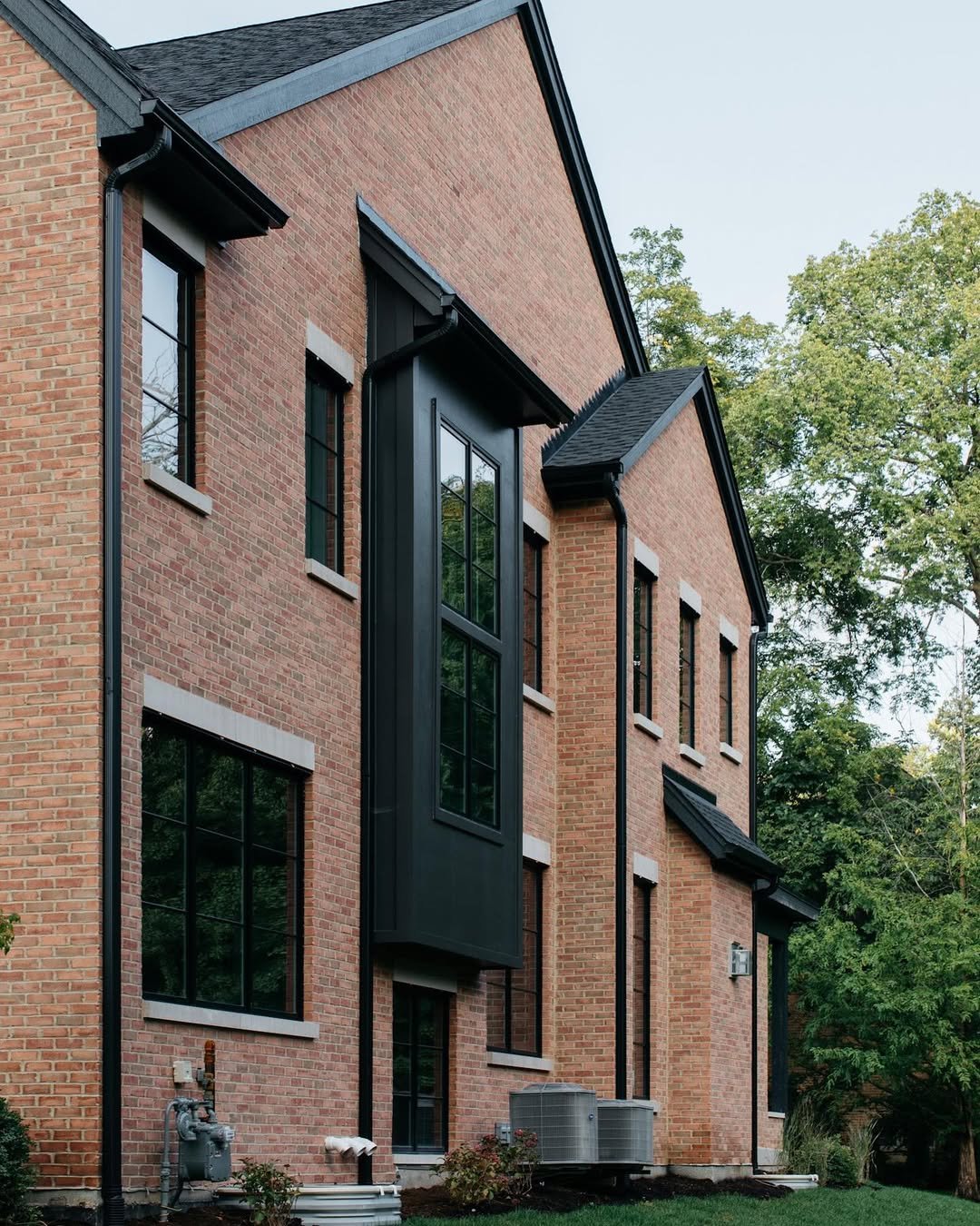 Classic Black & Tan Brick House Exterior