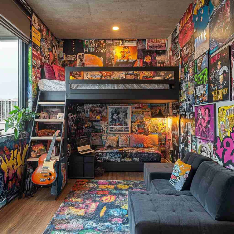 Personalized Art Display For Twin Loft Bed