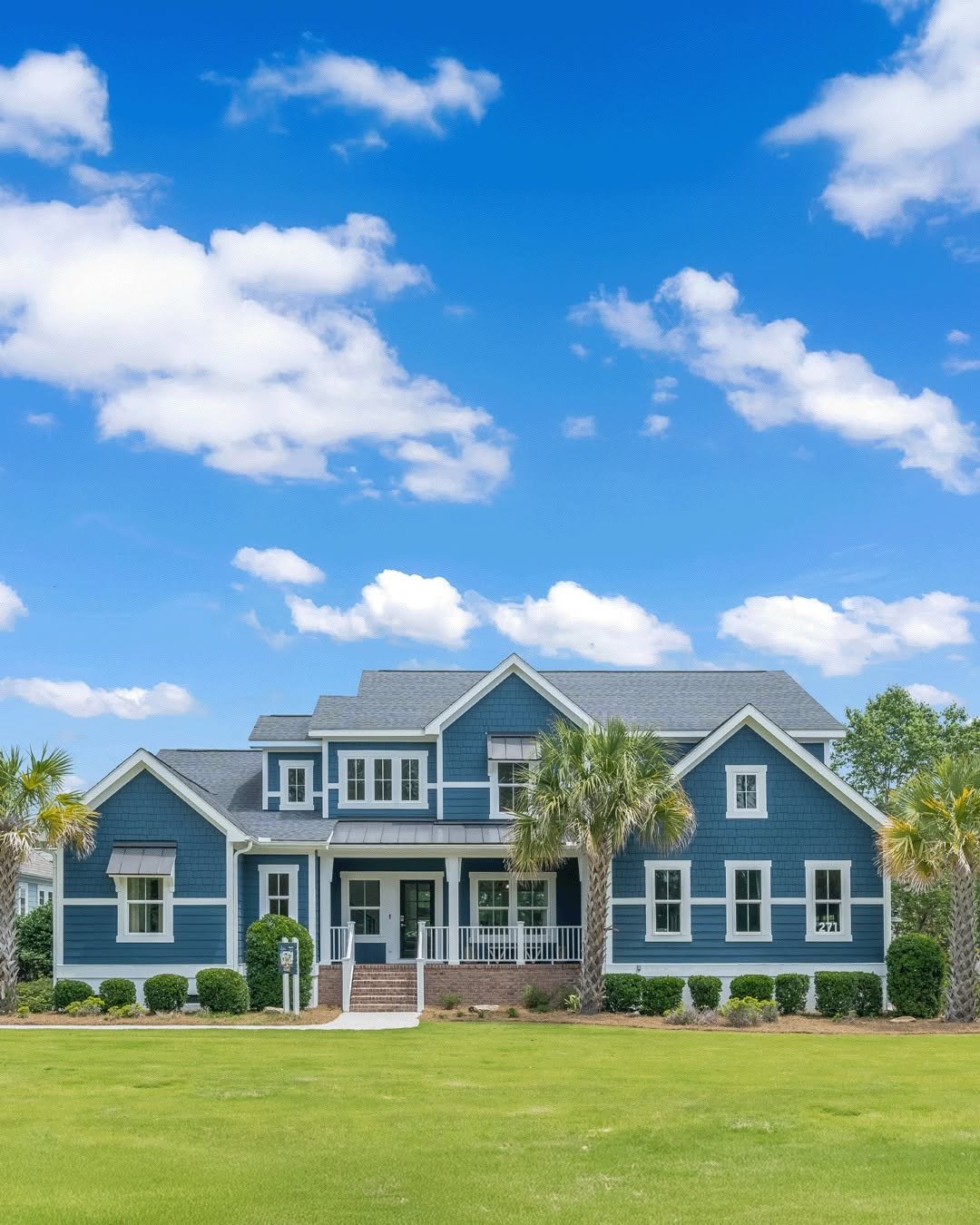Striking Cobalt Coastal Retreat Blue Beach House Exteriors
