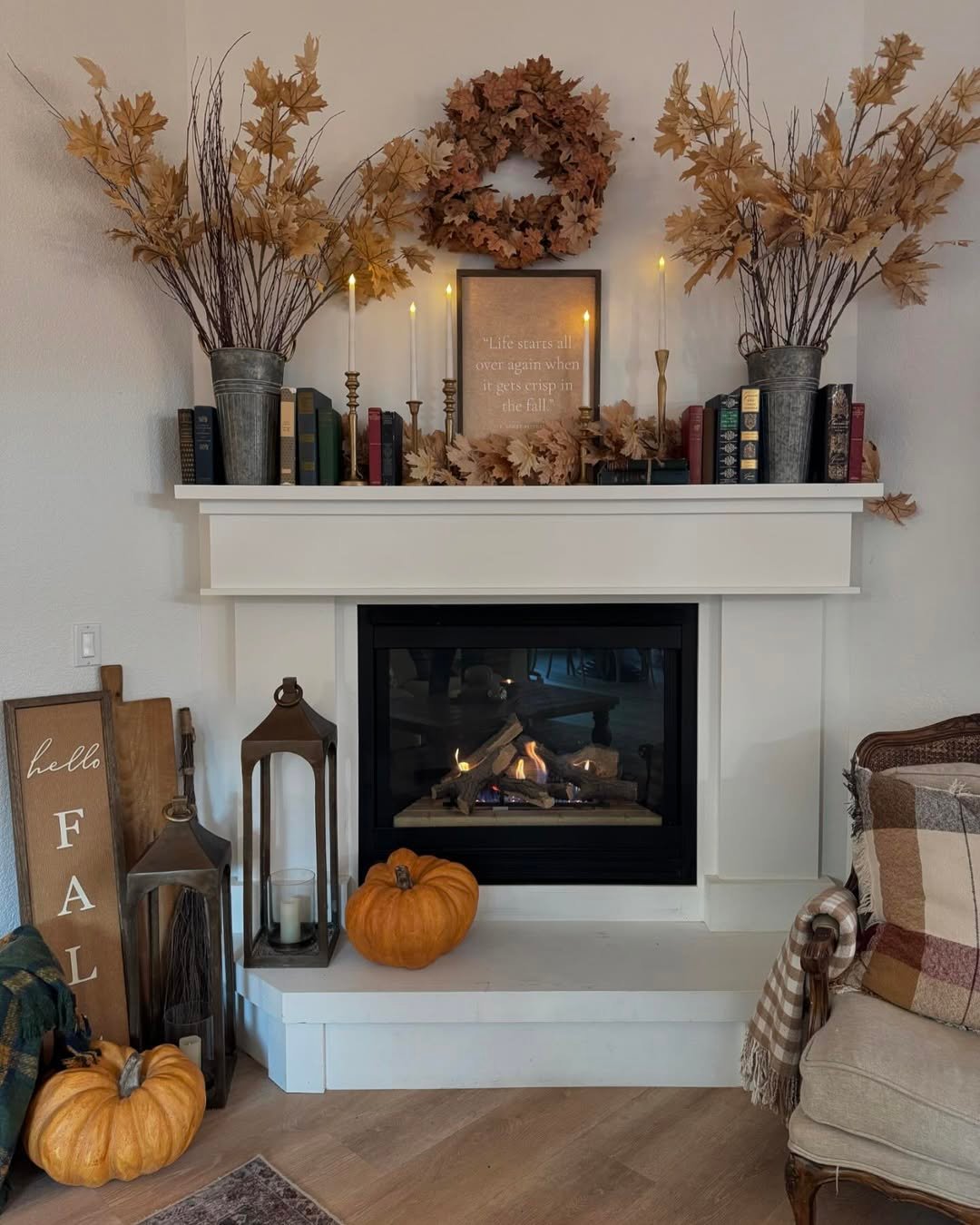 Unleash Your Creativity: DIY Fall Mantle Decor Ideas You’ll Love - Cozy Farmhouse Charm: Rustic Elements