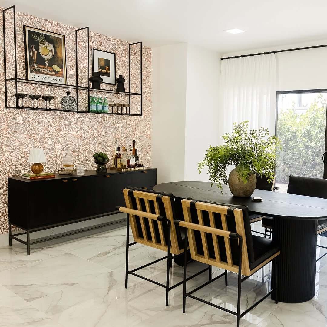 Minimalist Chic with a Pop of Personality Dining Nook