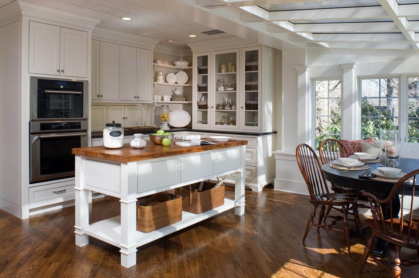 Sunlit Simplicity with Classic Open Storage for Classic Timeless Kitchen Ideas