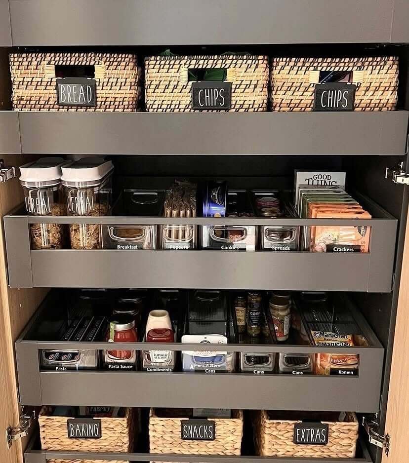 High-Contrast Design Deep Pantry Organization Ideas for Small Homes