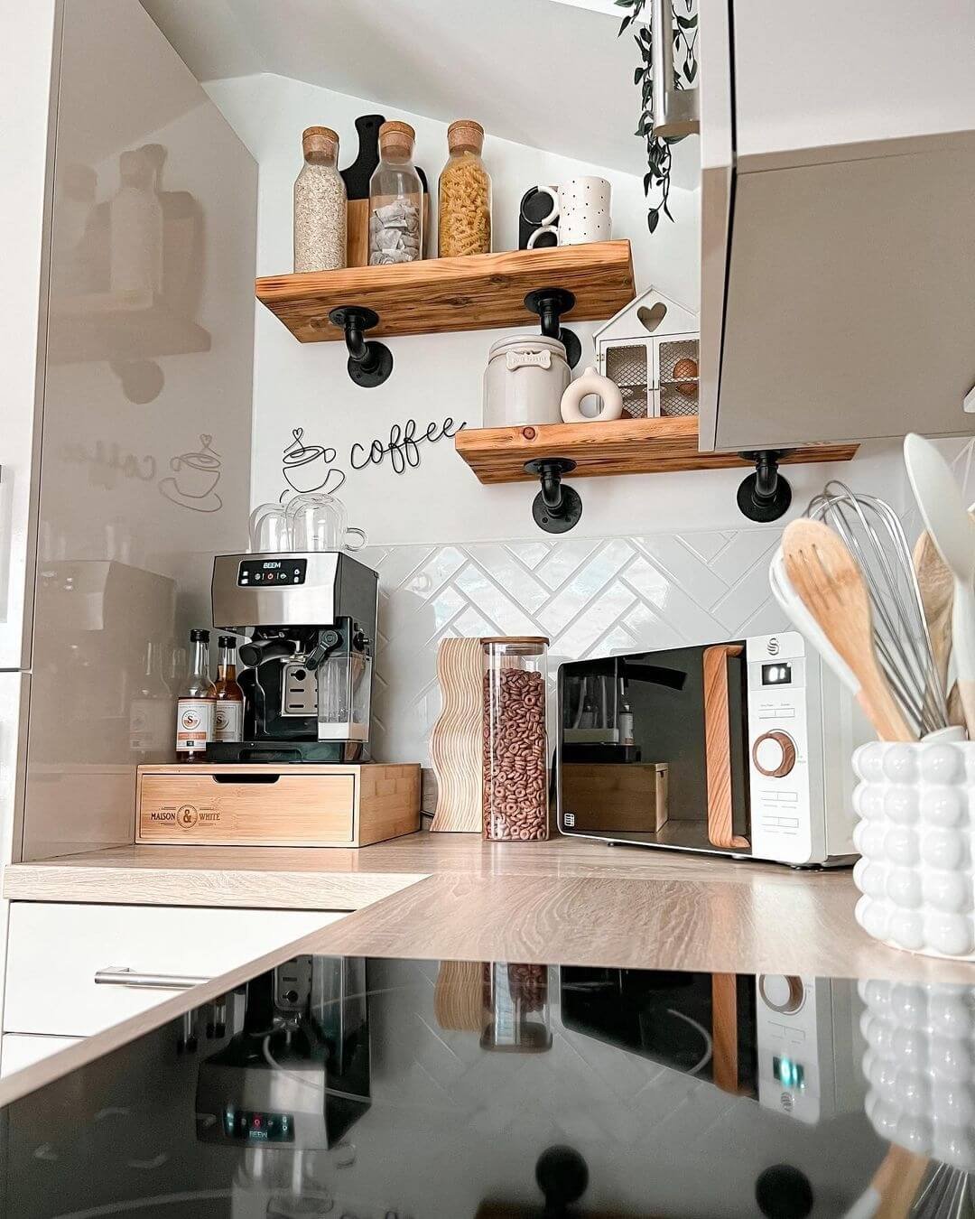  Coffee Bar with Kitchen Corner Cabinet