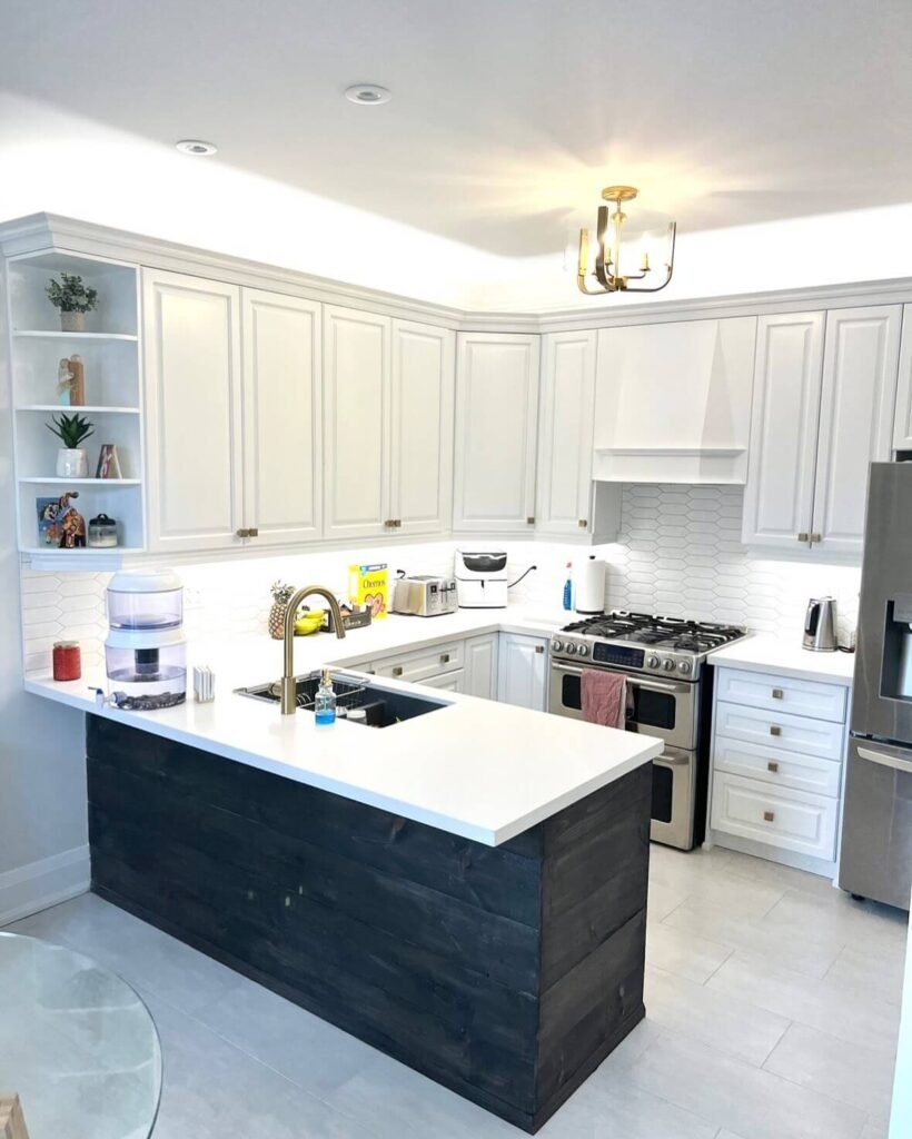 Above Kitchen Cabinet Decor Tall Greenery and Everyday Essentials