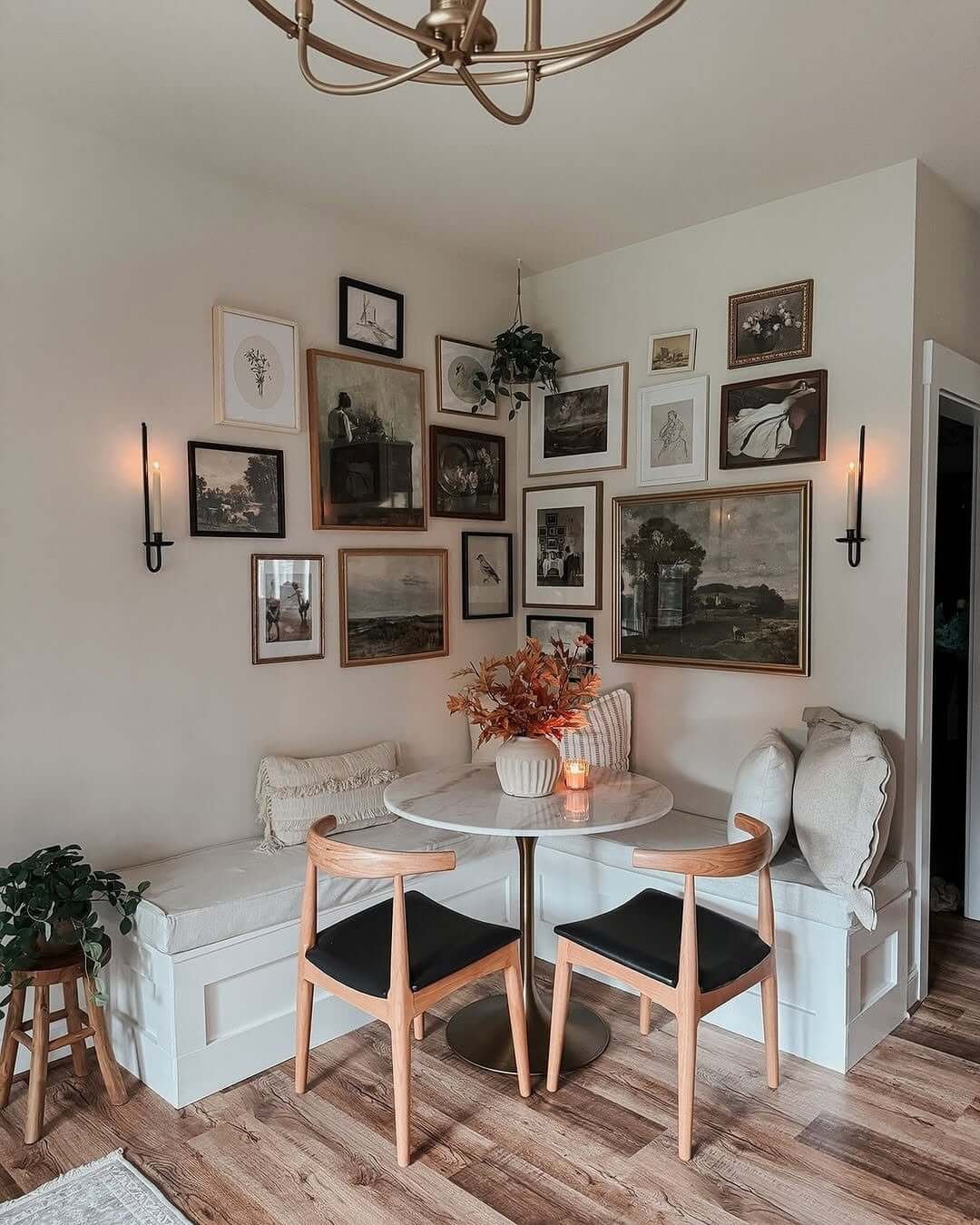 Cozy Art-Inspired Corner Nook Dining Nook
