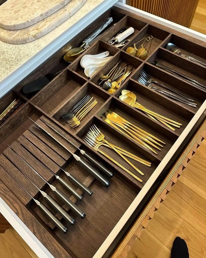 11. Elegant Cutlery and Knife Combo Drawer