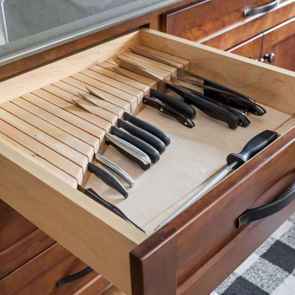 13. In Drawer Knife Block for Safety and Style
