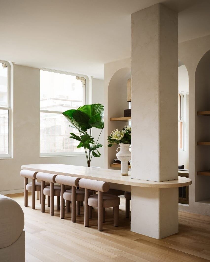Modern Curved Bench Seating for Dining Room Chair
