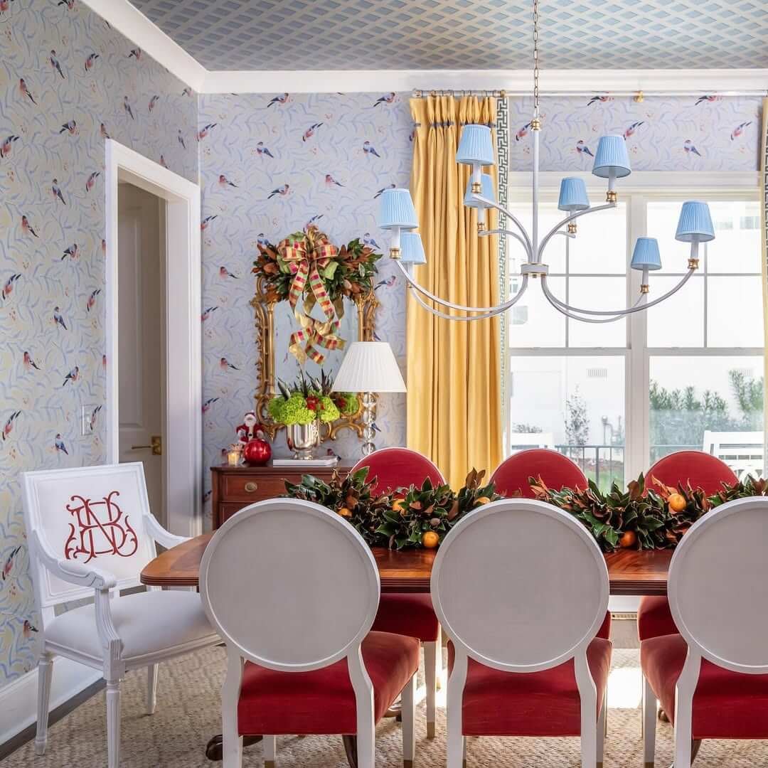 Patterned Pastels for Dining Room Paint Color Ideas