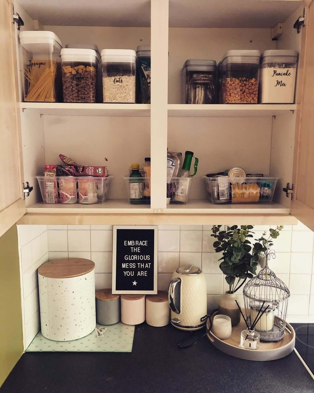 Pantry Bins with a Dose Kitchen Cupboard Organization Hacks