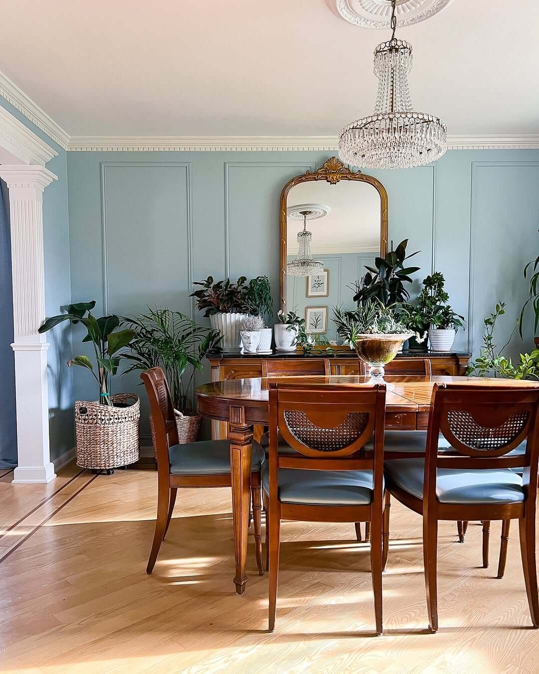 Dusty Blue Walls for Dining Room Paint Color Ideas