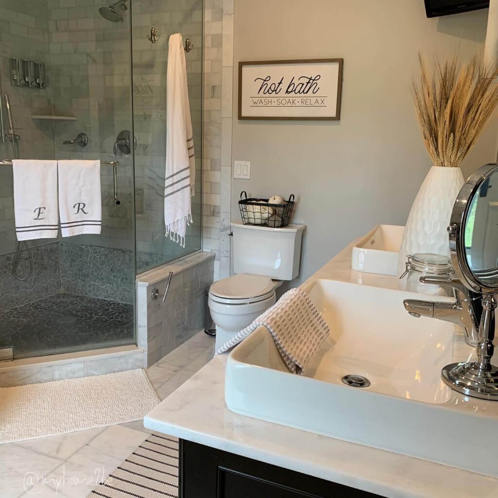 Fall Bathroom Decor Clean and Classy with a Hint of Harvest
