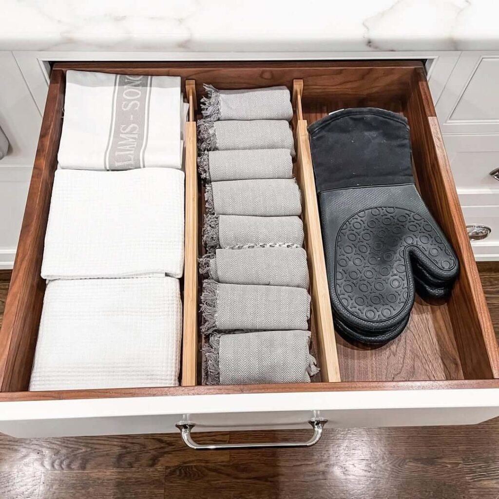 14. Linen and Mitt Drawer with a Spa Like Feel