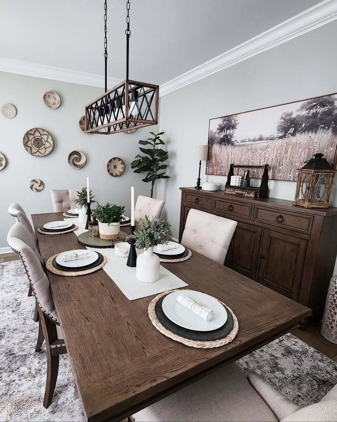 Rustic Elegance Dining Room Table Centerpiece