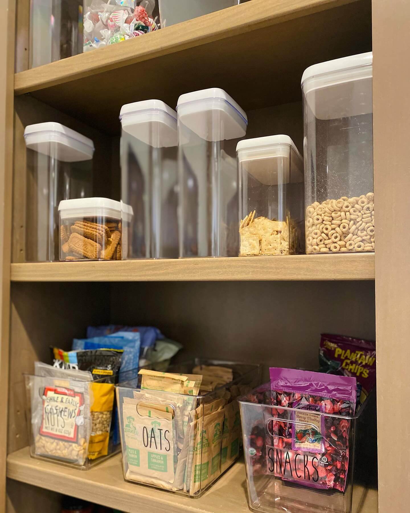 Pantry Organization with Clear Bins to Categorize Grab-and-Go Items