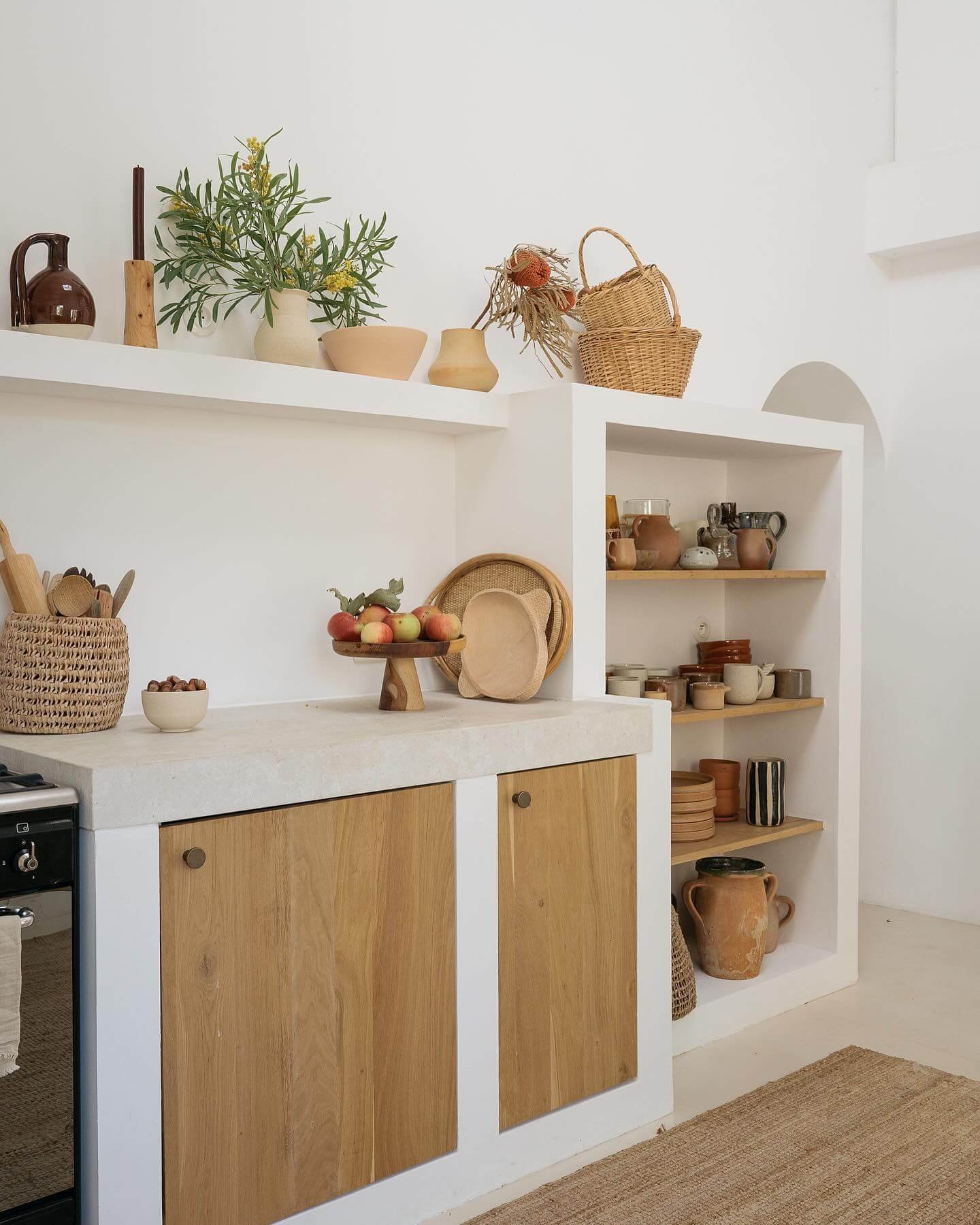 Open and Closed Storage  in Kitchen Corner Cabinet