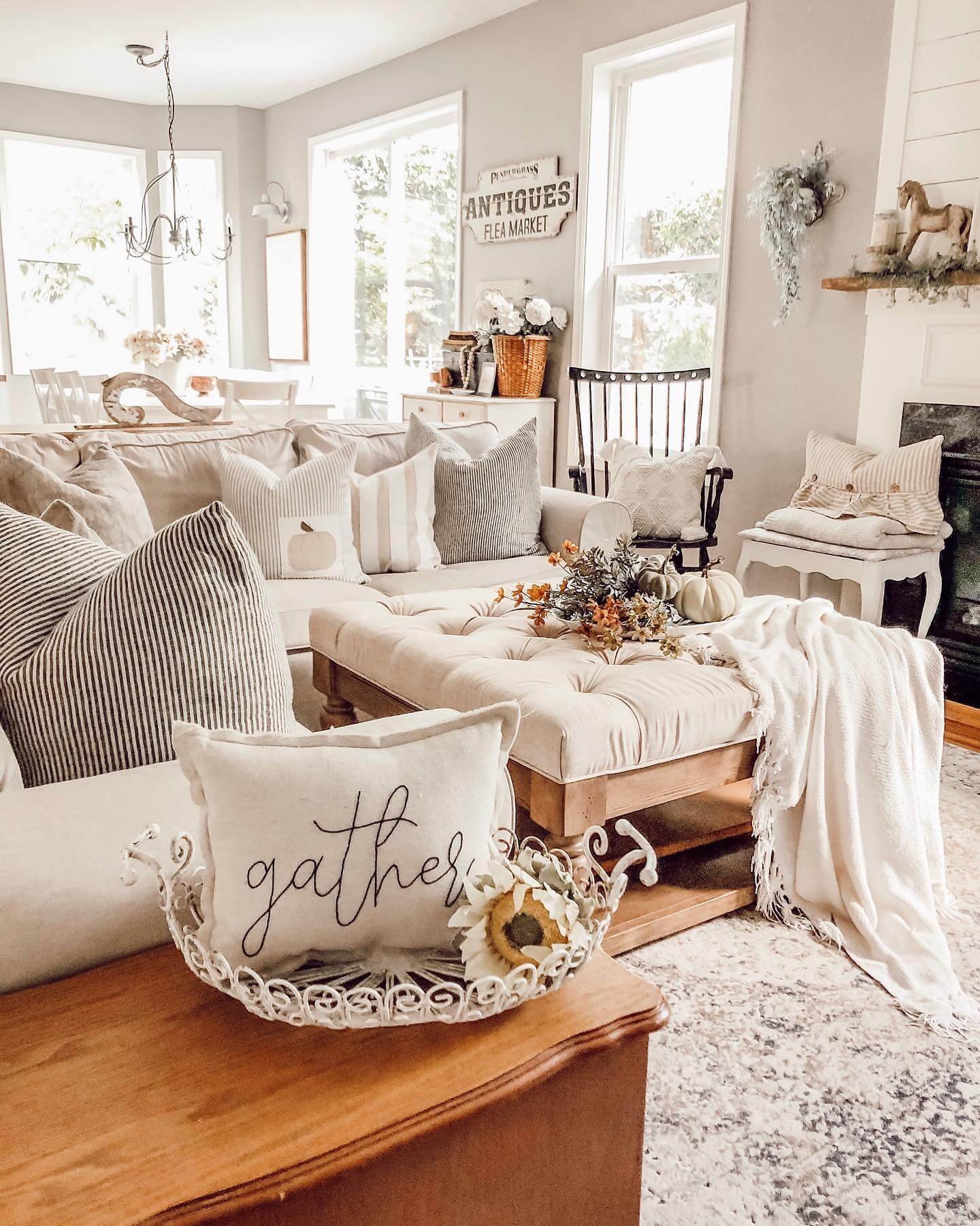 Elegant Boho Farmhouse Living Room
