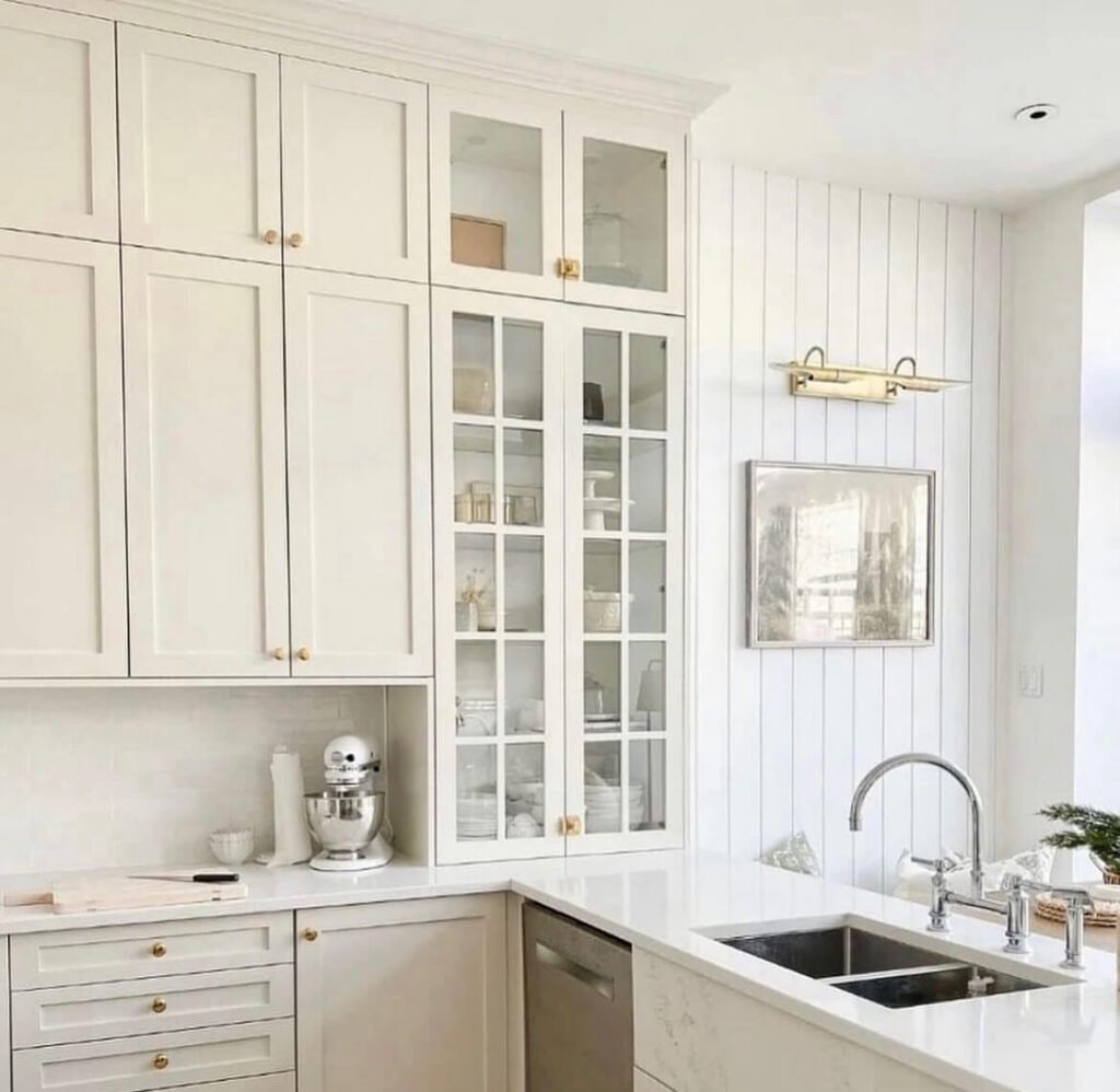 Above Kitchen Cabinet Decor Glass Cabinets for a Light and Airy Effect