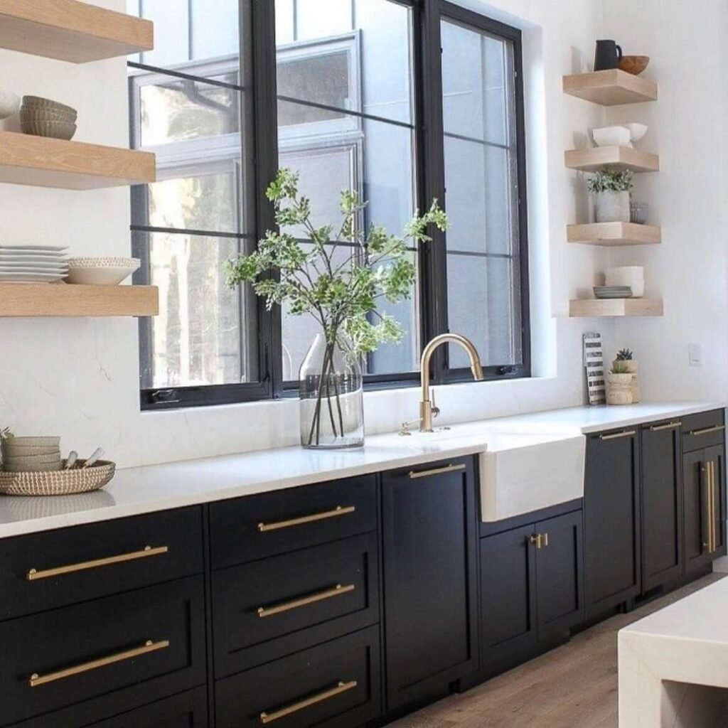 Above Kitchen Cabinet Decor Vertical Shelving for a Sculptural Effect