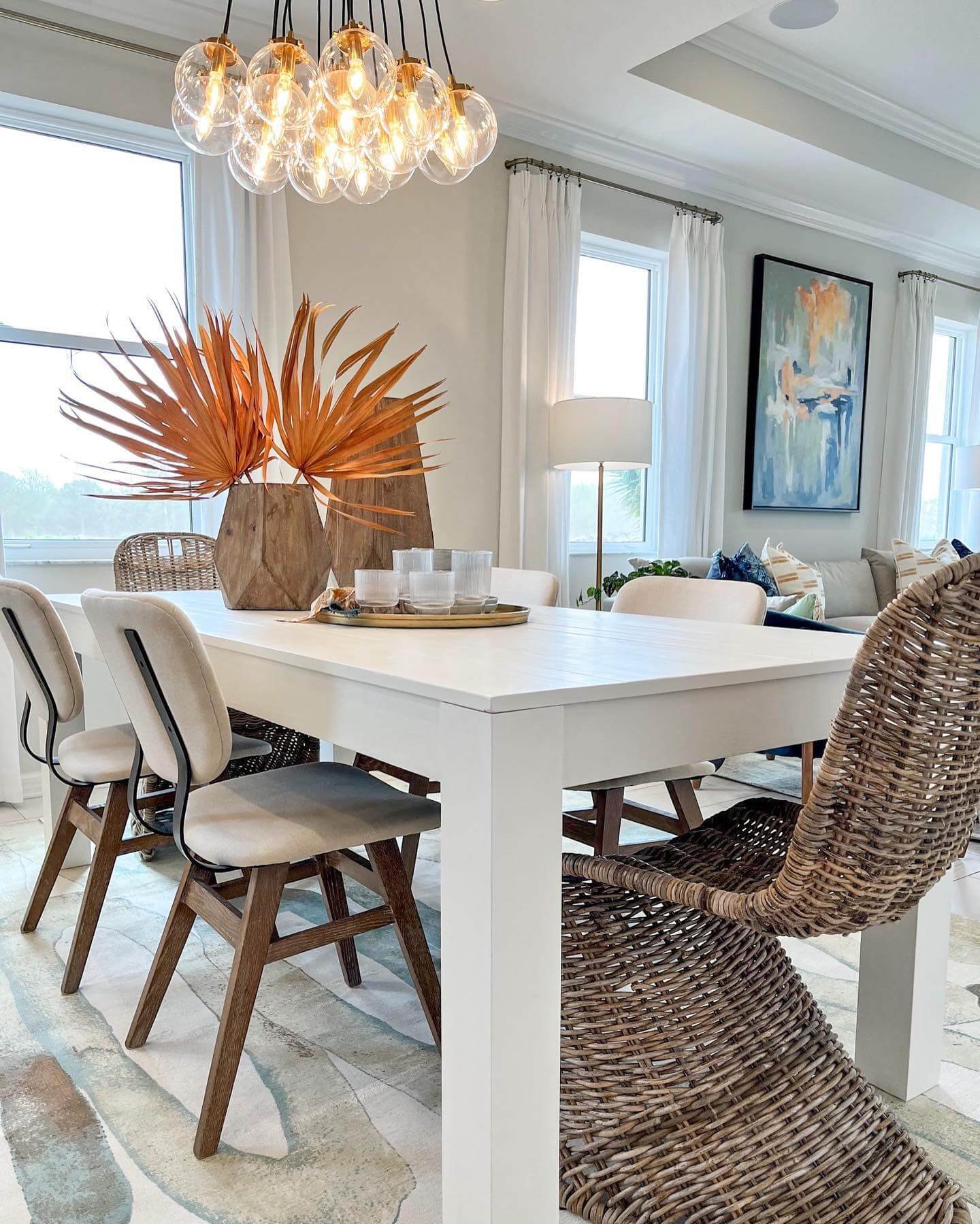 Tropical and Textured Dining Chairs with Dining Room Chair