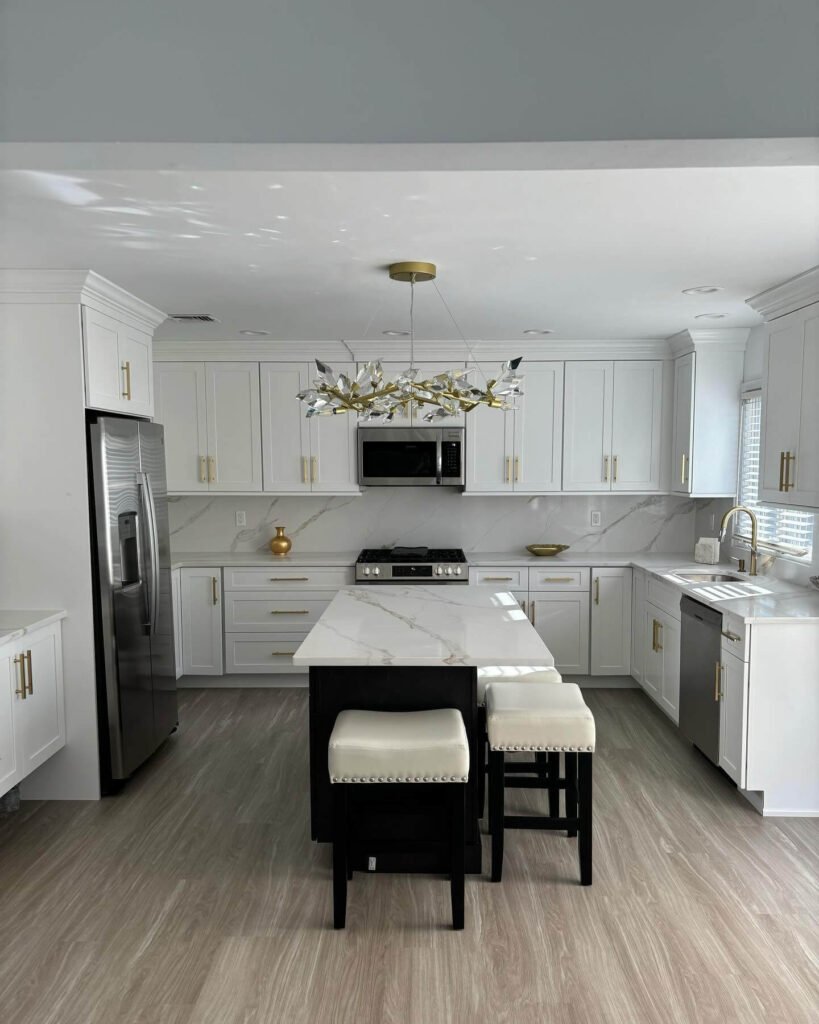 Above Kitchen Cabinet Decor Luxe with a Clean and Crowned Finish