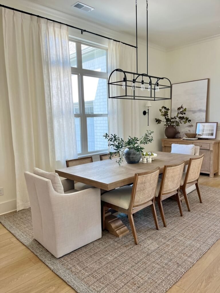Neutral Cane Chairs for Dining Room Chair