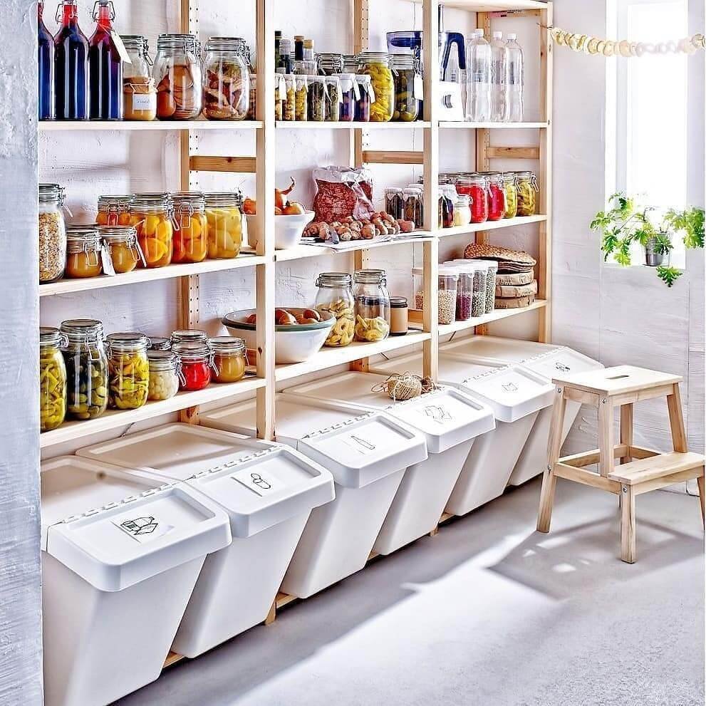 Pantry Organization with Bulk Bins for Grains, Produce, and Dry Goods