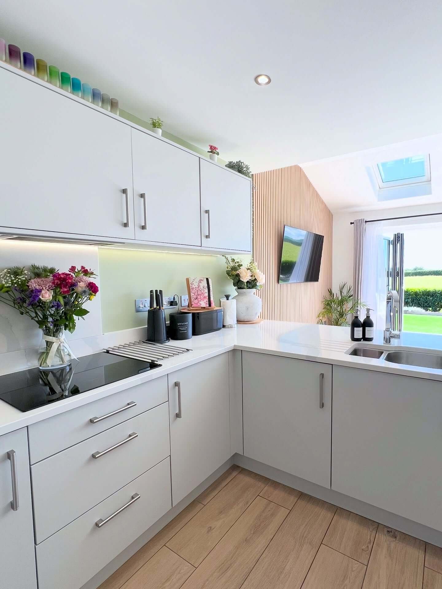 Indoor and Outdoor Living in Kitchen Corner Cabinet