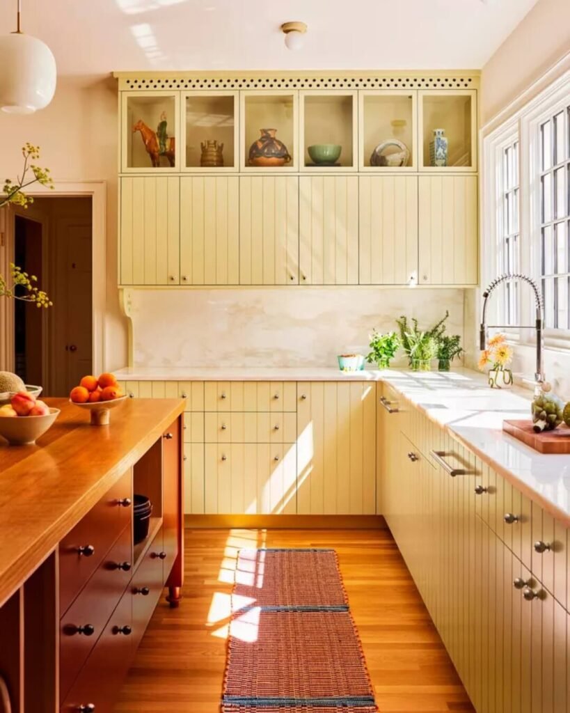 Above Kitchen Cabinet Decor Collected Look with Built-In Cubbies