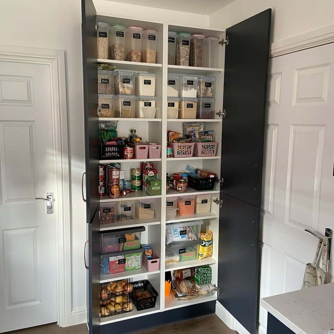 Floor-to-Ceiling Pantry with Kitchen Cupboard Organization Hacks