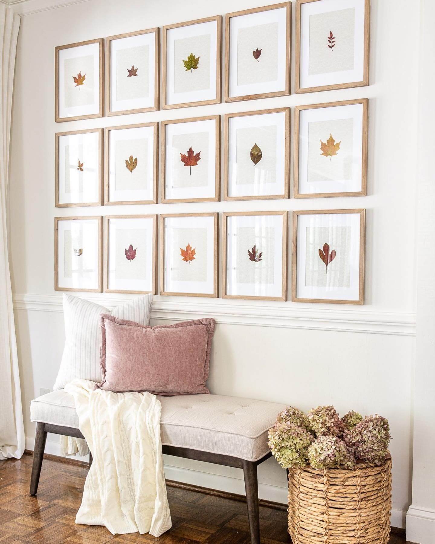 Framed Leaf Art for Entryway Decor Ideas
