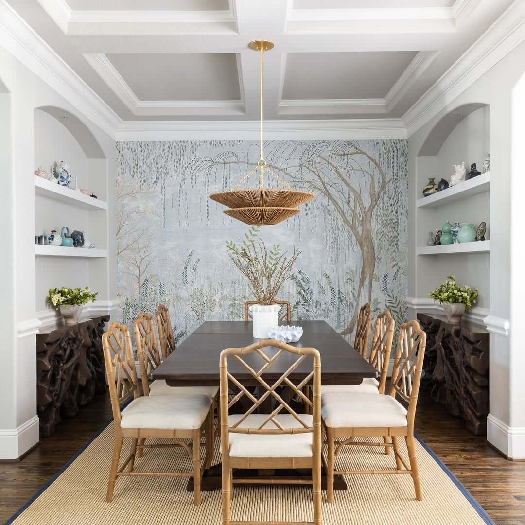 Mural-Like Neutrals for Dining Room Paint Color Ideas